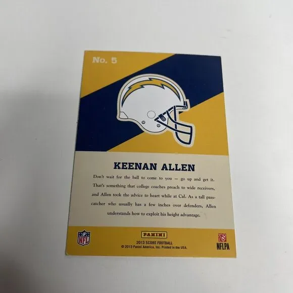 2013 Score Hot Rookies Retail San Diego Chargers Football Card #5 Keenan Allen!! - Picture 6 of 8
